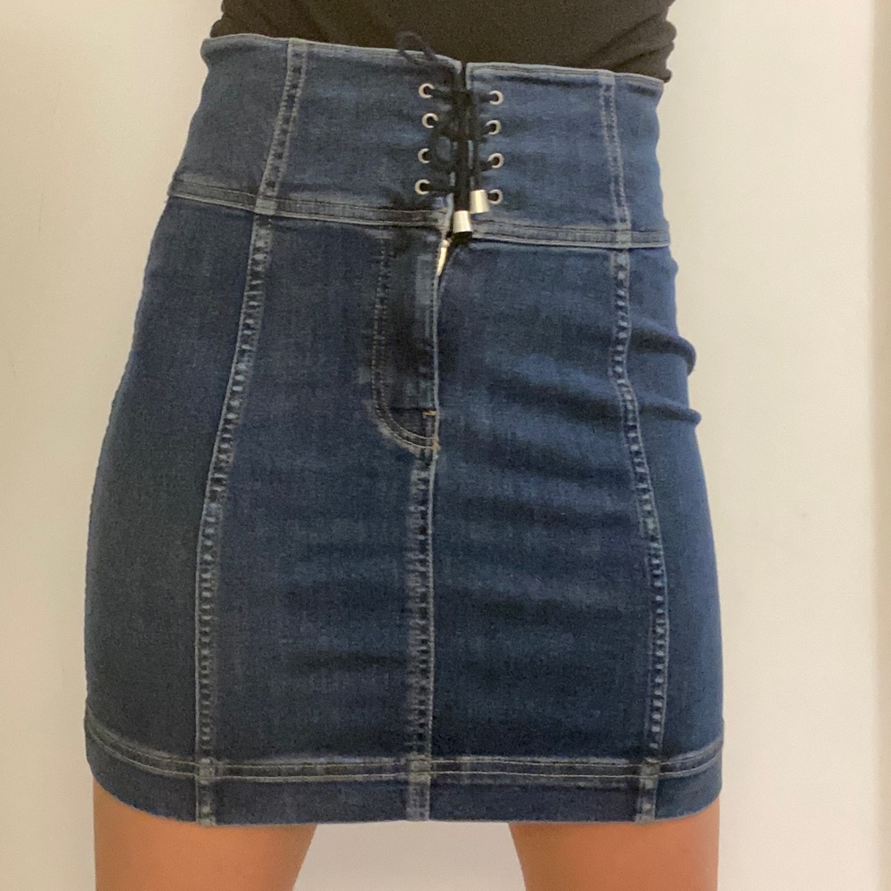 Free People jean skirt